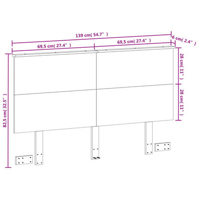 vidaXL Tête de lit cire marron 135 cm bois massif de pin