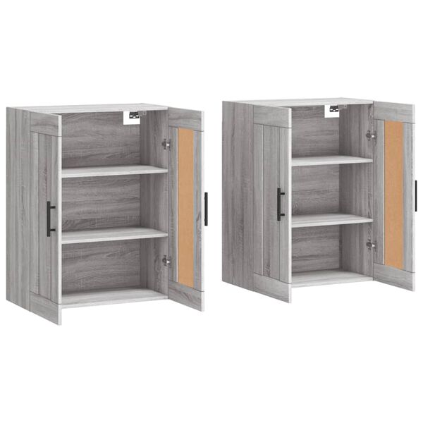 vidaXL Armoires murales 2 pcs sonoma gris bois d'ing&eacute;nierie