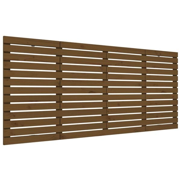 vidaXL T&ecirc;te de lit murale Marron miel 166x3x91,5 cm Bois massif de pin