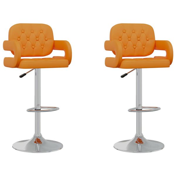 vidaXL Tabourets de bar lot de 2 orange similicuir