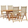 vidaXL Ensemble de salle &agrave; manger pour jardin 5 pc Beige