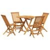 vidaXL Ensemble &agrave; manger de jardin 5 pcs Bois de teck massif