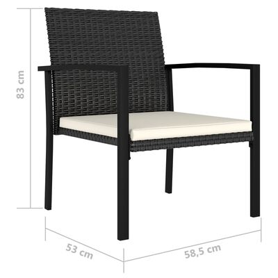 vidaXL Chaises à manger de jardin lot de 4 résine tressée noir