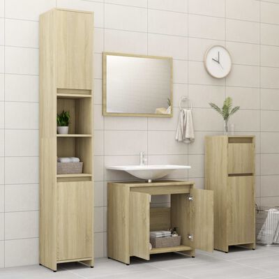 vidaXL Meubles de salle de bain Chêne sonoma Bois d'ingénierie