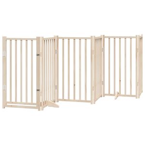 vidaXL Barri&egrave;re pour chien avec porte pliable 6 panneaux 300 cm Bois massif Sapin