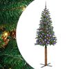vidaXL Sapin de Noël mince Vert 180 cm PVC et bois de pin massif