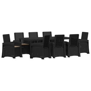 vidaXL Ensemble de salle &agrave; manger pour jardin 9 pc Anthracite et taupe