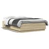 vidaXL Cadre de lit avec LED sans matelas ch&ecirc;ne sonoma 120x200 cm