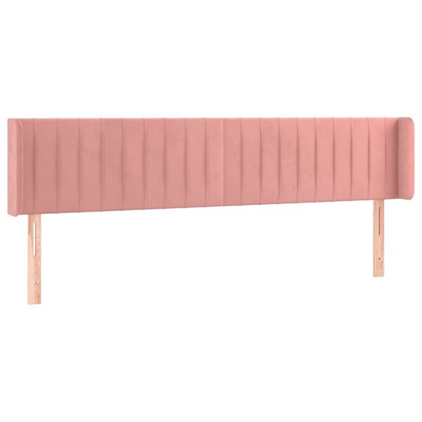 vidaXL T&ecirc;te de lit avec oreilles Rose 203x16x78/88 cm Velours