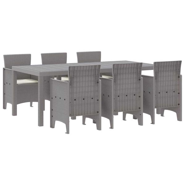vidaXL Ensemble de salle &agrave; manger pour jardin 7 pcs Gris clair