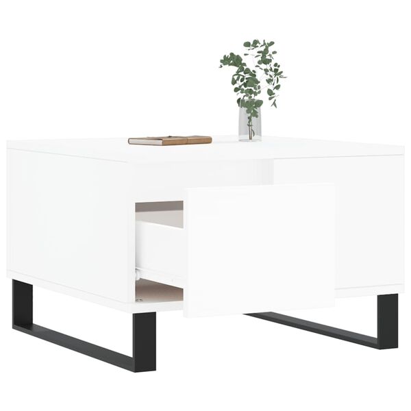 vidaXL Table basse blanc 55x55x36,5 cm bois d'ingénierie