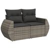 vidaXL Salon de jardin avec coussins 10 pcs gris résine tressée