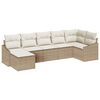 vidaXL Ensemble de canap&eacute; de jardin 7 pc Beige et cr&egrave;me polyrotin