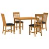 vidaXL Ensemble de salle &agrave; manger 5 pc Noir Bois de ch&ecirc;ne massif