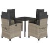 vidaXL Ensemble &agrave; manger de jardin et coussins 5 pcs gris clair rotin