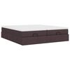 VidaXL Cadre de lit ottoman avec matelas marron fonc&eacute; 180x200 cm tissu