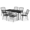 vidaXL Ensemble &agrave; manger de jardin 7 pcs anthracite acier