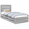 vidaXL Cadre de lit Gris Sonoma 75 x 190 cm Bois Ing&eacute;nierie