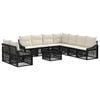 vidaXL Ensemble de canap&eacute; de jardin 10 pc Noir polyrotin