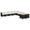 vidaXL Salon de jardin 10 pcs avec coussins noir r&eacute;sine tress&eacute;e