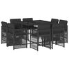 vidaXL Ensemble &agrave; manger de jardin 9pcs coussins noir r&eacute;sine tress&eacute;e