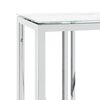 vidaXL Table console argent&eacute; 110x30x70 cm acier inoxydable et verre