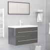 vidaXL Ensemble de meubles de bain 2 pcs Gris brillant Agglom&eacute;r&eacute;
