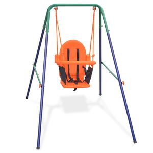 vidaXL Balan&ccedil;oire pour enfants avec harnais de s&eacute;curit&eacute; Orange