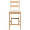 vidaXL Tabourets de bar avec coussins 2pcs naturel bois massif d'hévéa