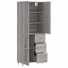 vidaXL Buffet haut Sonoma gris 69,5x34x180 cm Bois d'ing&eacute;nierie