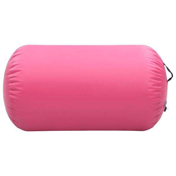 vidaXL Rouleau gonflable de gymnastique avec pompe 100x60 cm PVC Rose