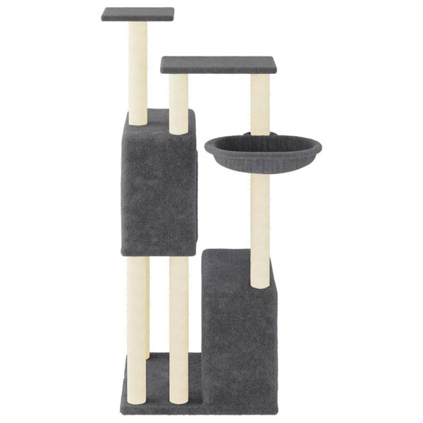 vidaXL Arbre à chat avec griffoirs en sisal gris foncé 122 cm