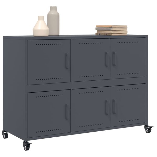 vidaXL Buffet anthracite 100,5x39x72 cm acier