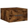 vidaXL Table de chevet murale ch&ecirc;ne fum&eacute; 35x35x20 cm