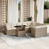 vidaXL Salon de jardin avec coussins 10 pcs beige r&eacute;sine tress&eacute;e