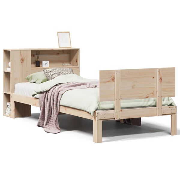 vidaXL Lit bibliothèque sans matelas 75x190 cm bois de pin massif