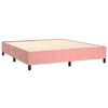 vidaXL Sommier &agrave; lattes de lit avec matelas Rose 200x200 cm Velours