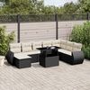 vidaXL Salon de jardin 9 pcs avec coussins noir r&eacute;sine tress&eacute;e