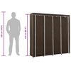 vidaXL Garde-robe avec 4 compartiments Marron 175x45x170 cm
