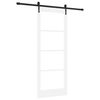vidaXL Porte coulissante 83 x 211 cm Bois de pin massif et verre Blanc