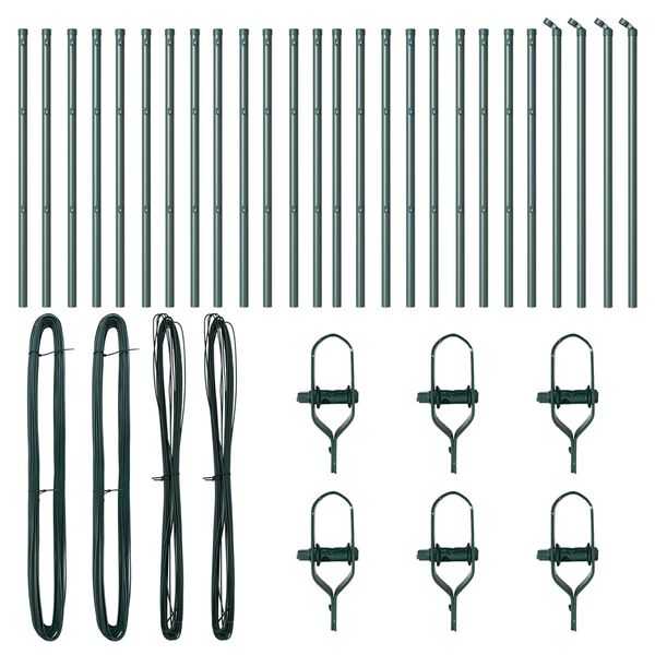 vidaXL Poteau de cl&ocirc;ture. 26 pcs Vert 3,2 x 3,2 x 80 cm