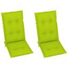 vidaXL Chaises de jardin lot de 2 avec coussins vert vif Teck massif