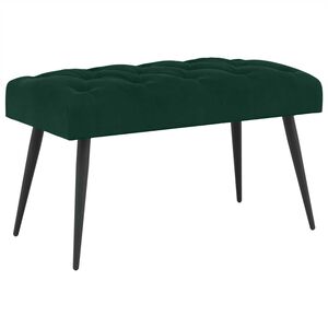vidaXL Banc avec capitonnage bouton Vert fonc&eacute; 80 x 40 x 46 cm Velours