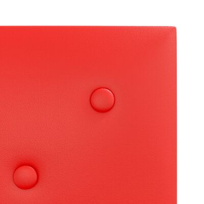 vidaXL Panneaux muraux 12 pcs Rouge 30x30 cm Similicuir 1,08 m²