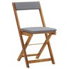 vidaXL Ensemble de bistro pliable 3 pcs avec coussins Acacia solide