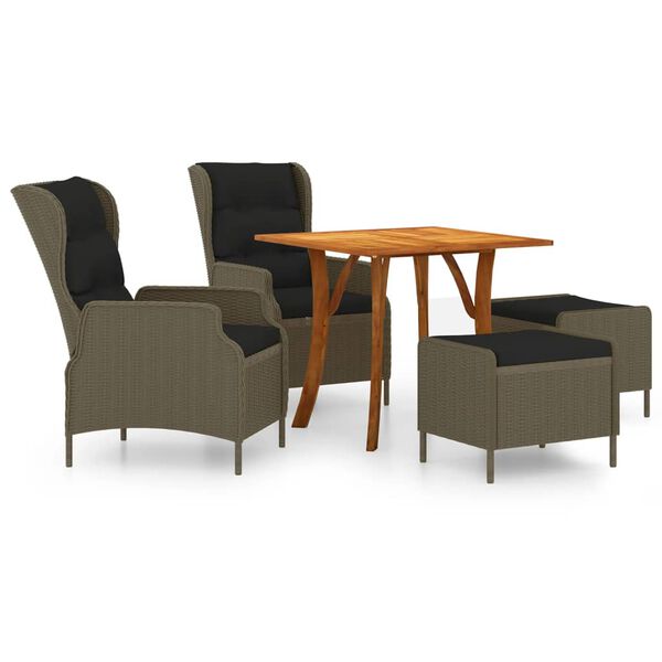 vidaXL Ensemble &agrave; manger de jardin 5 pcs Marron