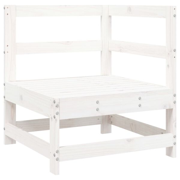 vidaXL Canap&eacute; d'angle de jardin blanc bois de pin massif