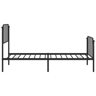 vidaXL Cadre de lit métal sans matelas avec pied de lit noir 100x190cm