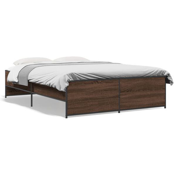 vidaXL Cadre de lit sans matelas ch&ecirc;ne marron 120x200 cm