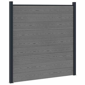 vidaXL Ensemble de Cl&ocirc;ture 180 x 186 cm WPC et Aluminium Gris